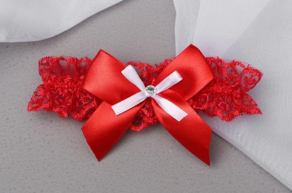Подвязка для невесты Торжество Красная Арт-4439853