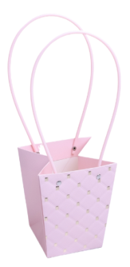 Сумочка для горшечных цветов 120*80*125мм Ромбы Розовая