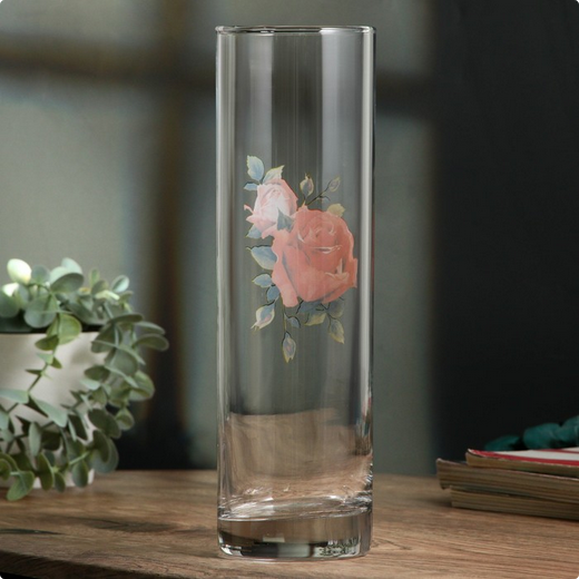 Ваза стеклянная Роза 27см Арт-9802771 Ваза стеклянная Роза 27см Арт-9802771