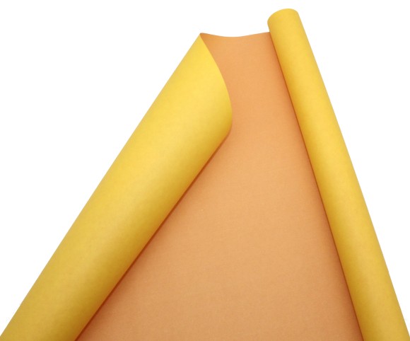 Бумага матовая двусторонняя Желтая-Персиковая 70см*10м