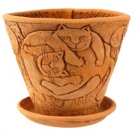 Кашпо Котики №3 ЗОЛОТОЕ (D-21см) Кашпо Котики №3 ЗОЛОТОЕ (D-21см)