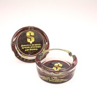 Пепельница Деньги и сигарета Стекло круглая