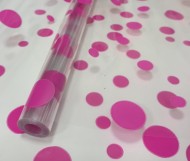 Пленка прозрачная с рисунком Круги Ярко-Розовая 70см/200гр