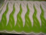 Пленка прозрачная с рисунком Рефлекс (Пламя) Салатово-Белая 70см/200гр