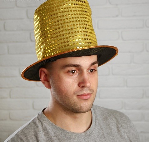 Шляпа Цилиндр Жёлтый р-р 56-58 1642989