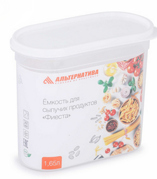 Ёмкость пластиковая для сыпучих продуктов Фиеста 1,65лит Арт-М-7998