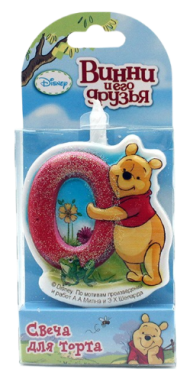 Свеча Цифра 0 Винни Пух 3600