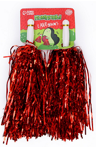 Помпон Красный металлик (набор 2шт) Арт-7550808