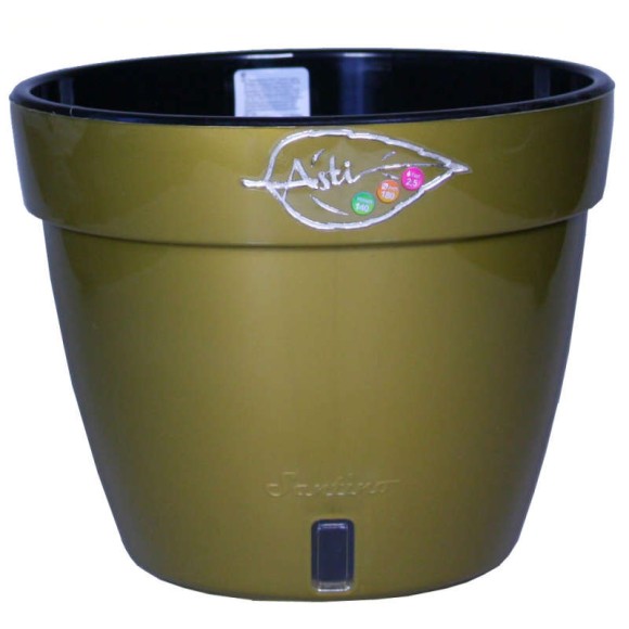 Горшок Santino Asti 9лит Черн Золото-Чёрный (с дренажной системой)