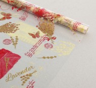 Пленка прозрачная с рисунком Лавандер (Lavander) Золото-Красн 70см/200гр