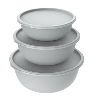 Набор мисок Шарм №-1 Серые 3шт (1,3лит/2,3лит/3,7лит) Набор мисок Шарм №-1 Серые 3шт (1,3лит/2,3лит/3,7лит)