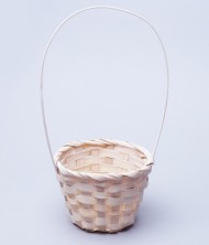 Корзина плетеная Бамбук D-13/H-9.5/28см Белая