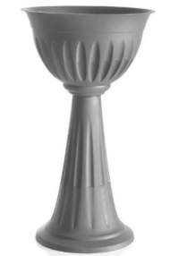 Горшок вазон на высокой ножке Alba Серый D-43см/Н-74,5см (ИТАЛИЯ) 20лит
