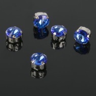 Стразы в цапах 8*8мм Синие в Серебре (1уп/5шт) 2328338