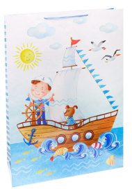 Сумочка пакет картон 500*720*160м Юный моряк Арт-6774