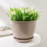 Горшок Корсика 2,4лит Ваниль D-19см с поддоном