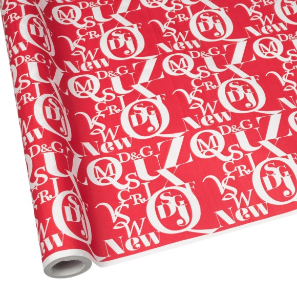 Бумага крафт Бренды красный на белом 84см*5м