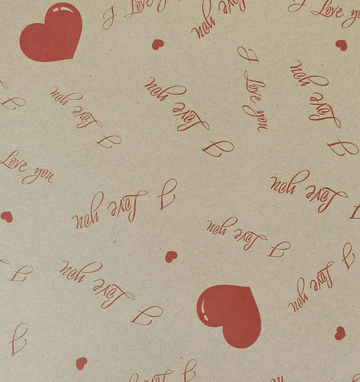 Бумага крафт Love you 60см*10м (70гр/м2)