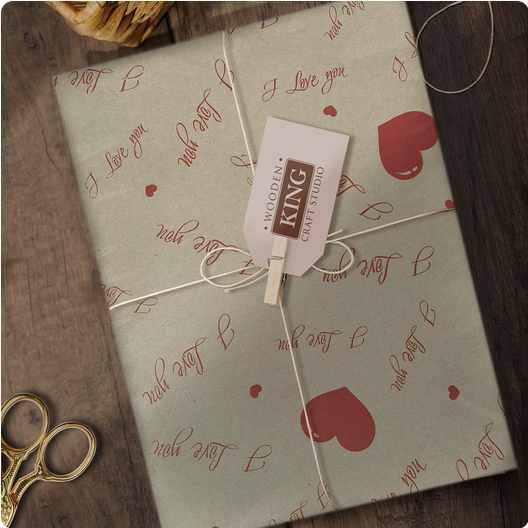 Бумага крафт Love you 60см*10м (70гр/м2)