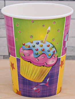 Стакан бумажный С Днем рождения 255мл*6шт Арт-ФЛ-4222