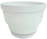 Горшок Крокус классик 200мм Белый с поддоном высота 14см