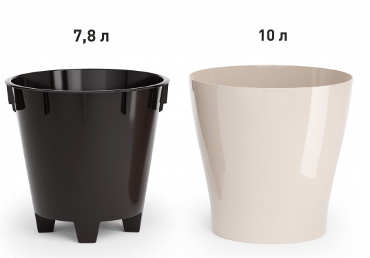 Горшок Лея 10лит Бежевый (с дренажной системой) Горшок Лея 10лит Бежевый (с дренажной системой)
