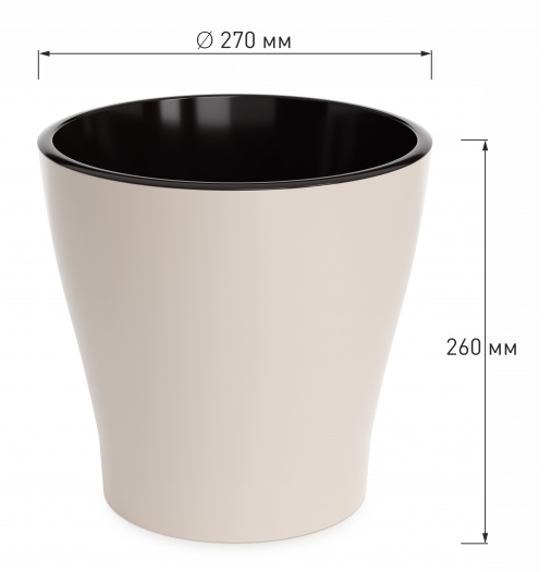 Горшок Лея 10лит Бежевый (с дренажной системой) Горшок Лея 10лит Бежевый (с дренажной системой)