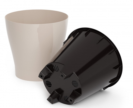 Горшок Лея 10лит Бежевый (с дренажной системой) Горшок Лея 10лит Бежевый (с дренажной системой)