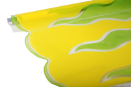 Пленка прозрачная с рисунком Рефлекс (Пламя) Салатово-Жёлтая 70см/200гр