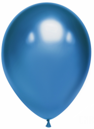 Шар латексный 12/30см хром Сердце Синий (1уп/50шт)