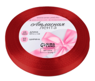 Лента Атласная 10мм*25ярд Красная