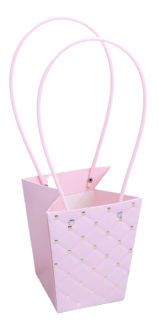 Сумочка для горшечных цветов 120*80*125мм Ромбы Розовая