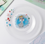 Тарелка стекляная Зайчонок Арт-7337100 D-20см