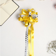 Бант Шар 7см Жёлтый-Серебро Арт-7986191