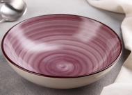 Тарелка керамическая глубокая Морской мир Бордовая d=18см Арт-4933222