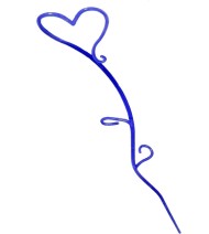 Держатель для Орхидей Сердце Синий Н-55см (1уп/10шт)