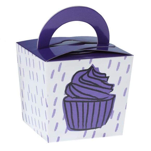 Снек-бокс Фиолетовая пироженка с ручкой (набор 6шт) Цена за набор 2336874