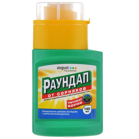 Раундап 140мл.(1/12шт) гербицид от всех видов сорняков от 60-120мл/10л