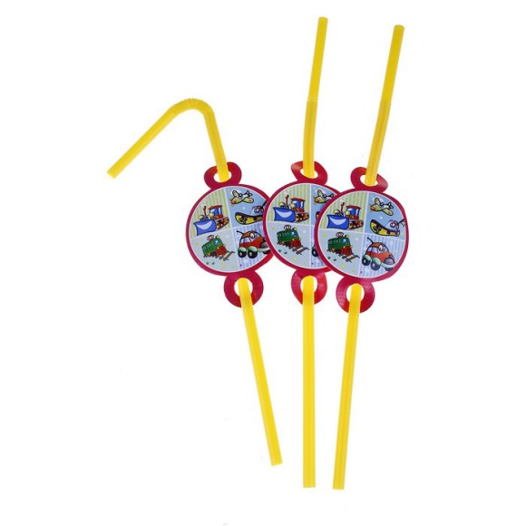 Трубочки для коктейля Веселые картинки (1уп/12шт) 324881