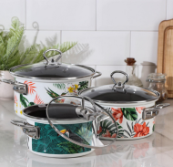 Набор Кастрюль Тропики 3шт (1,9л/2,5л/3,7л) Арт-5479880 Доляна