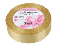 Лента Атласная 25мм*25ярд Золото Лента Атласная 25мм*25ярд Золото