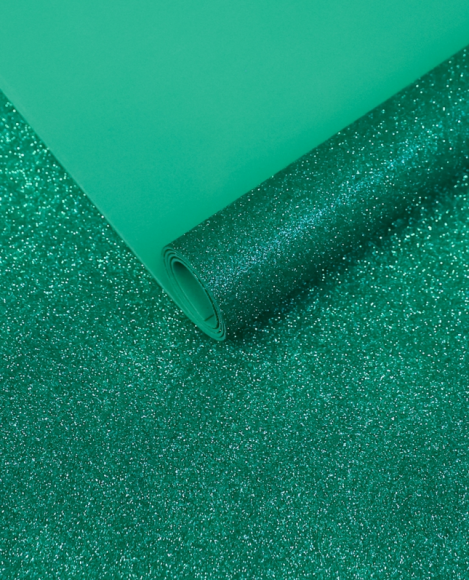 Фоамиран 1,5мм Глиттер Тёмно Зелёный 60*70см (1уп/10шт)