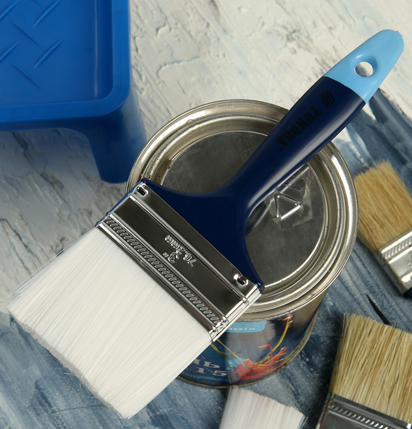 Кисть плоская пластиковая ручка 75мм ТУНДРА