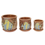 Кашпо Рыбки кораловые №3 ЗОЛОТОЕ (D-18см)