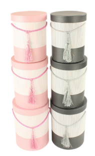 Набор коробок Круглых с КИСТОЧКАМИ 3шт