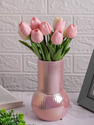 Ваза керамическая Перламутр Розовая Н-20,5см