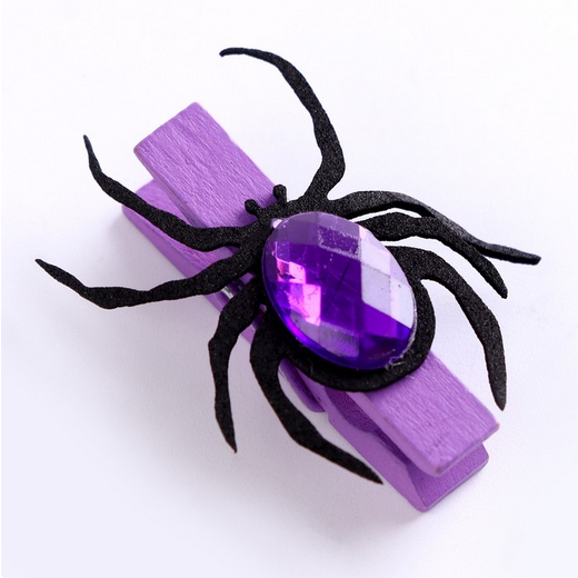 Прищепка Пауки Фиолетовые Арт-9732261 (1уп/6шт) Цена за штуку