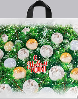 Сумочка пакет п/э 440*470мм Белые шары Арт-444230