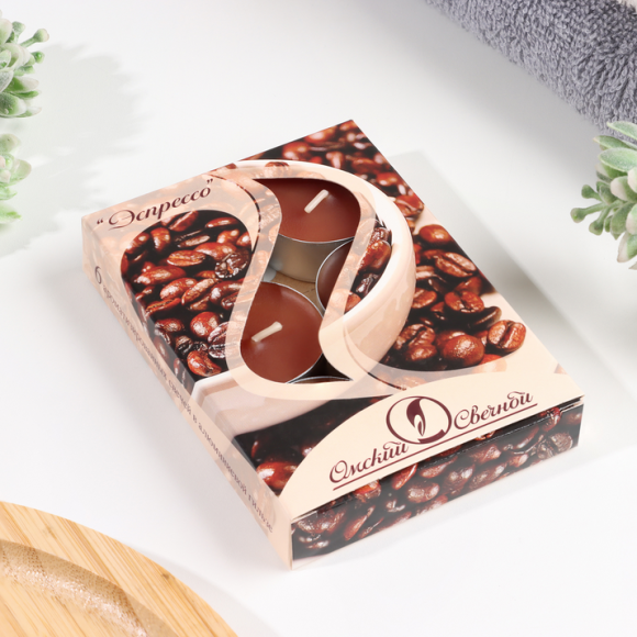 Свеча гильза Ароматизир Эспрессо Набор 6шт*12гр