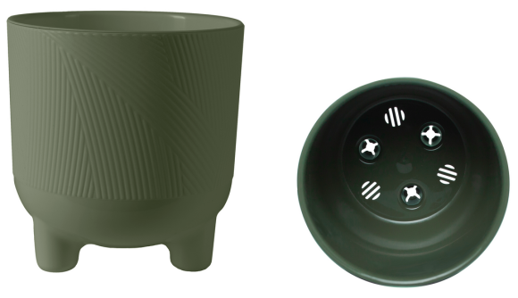 Горшок на ножках Фита 1,45лит Нефрит D-13см (с дренажной системой) Горшок на ножках Фита 1,45лит Нефрит D-13см (с дренажной системой)